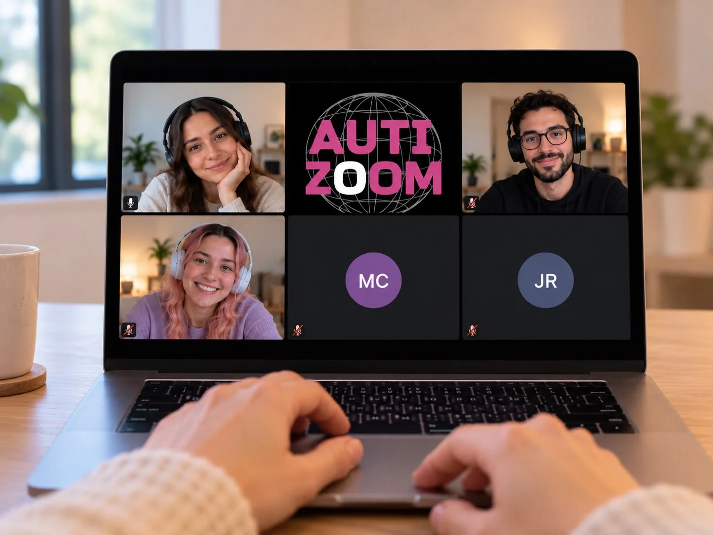 Adultos participando en un encuentro de la comunidad Autizoom
